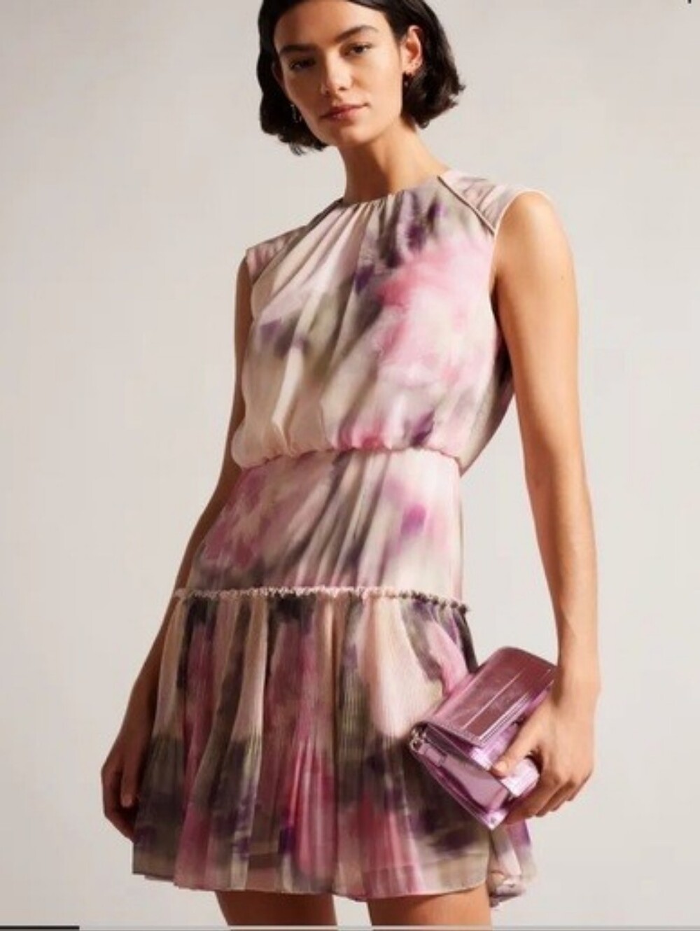 Ted Baker Amorita Floral Print Mini Dress Size 2